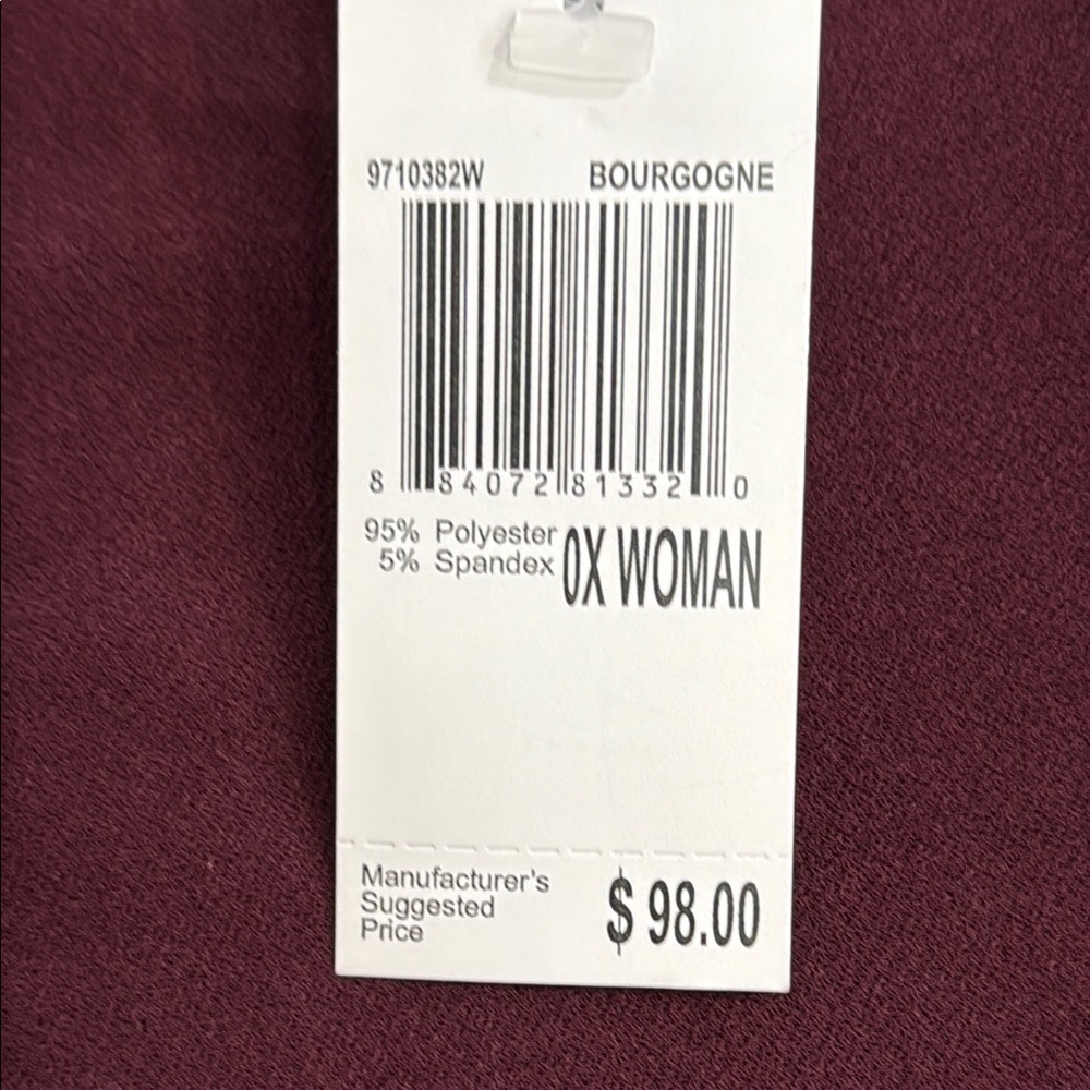 Chelsea & Theodore Women’s 0X Burgundy V-Neck Bell Sleeve Swing Dress A-Line NWT - Picture 9 of 9